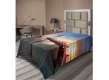Abakuhaus Lenzuolo Con Motivo Faro, Tramonto, Faro, Costa, Nuvole, Arcobaleno, Riflesso, Foto, Morbido E Confortevole Lenzuolo Superiore Per Un Letto Decorativo, 1 Pezzo, 260 Cm X 168 Cm, Multicolore