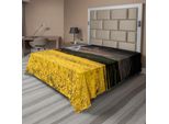 Abakuhaus Lenzuolo Naturale, Tempesta Sulla Valle Dei Prati Con Cielo Scuro E Inquietante, Paesaggio Rurale Di Campagna, Lenzuolo Morbido E Confortevole Per Un Letto Decorativo, 1 Pezzo, 266 Cm X 260 Cm, Giallo, Verde, Viola