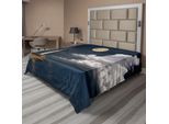 Abakuhaus Lenzuolo Con Faro, Faro Moonlight Island Grandi Nuvole Mare Spiaggia Lungomare Notte Baia, Lenzuolo Morbido E Confortevole Per Un Letto Decorativo 1 Pezzo 275 Cm X 260 Cm, Multicolore