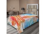 Abakuhaus Lenzuolo Torre Eiffel, Righello Dipinto Ad Acquerello Torre Eiffel Markstein Illustrazione Colorata, Lenzuolo Superiore Morbido E Confortevole Per Un Letto Decorativo 1 Pezzo 190 Cm X 100 Cm, Blu Giallo Rosso