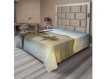 Abakuhaus Lenzuolo Balinese, Alba Pura Ulun Danu Temple Un Lago Bratan Bali Indonesia Waterscape, Morbido E Confortevole Lenzuolo Superiore Per Un Letto Decorativo 1 Pezzo 244 Cm X 205 Cm, Beige Marrone