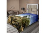 Abakuhaus Lenzuolo Saguaro, Cactus Saguaro Alto Con Spine Lascia Piante Del Deserto Nella Stampa Giornaliera Soleggiata, Lenzuolo Morbido E Confortevole Per Un Letto Decorativo 1 Pezzo 190 Cm X 100 Cm, Blu Verde