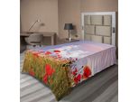 Abakuhaus Lenzuolo Con Papaveri, Prato Con Papaveri E Riflessi Arcobaleno Nel Cielo Magico Concetto Di Felicità, Lenzuolo Morbido E Confortevole Per Un Letto Decorativo 1 Pezzo 260 Cm X 168 Cm, Verde Blu Rosso