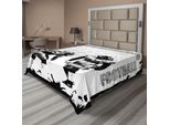 Abakuhaus Lenzuolo Sportivo, Immagine Grunge Di Football Americano, Squadra Internazionale, Coppa Del Mondo, Calcio, Velocità, Vittoria, Lenzuolo Morbido E Confortevole Per Un Letto Decorativo, 1 Pezzo, 244 Cm X 205 Cm, Bianco E Nero