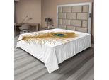 Abakuhaus Lenzuolo Peacock, Uccello Esotico Seducente Con Piume, Stampa Magica Con Immagini Di Animali Naturali, Lenzuolo Morbido E Confortevole Per Un Letto Decorativo, 1 Pezzo, 244 Cm X 205 Cm, Verde Senape