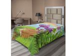 Abakuhaus Lenzuolo Con Funghi, Paesaggio Con Legname Da Costruzione, Erba E Arcobaleno, Funghi, Erbe, Foglie, Erbacce, Arte, Lenzuolo Morbido E Confortevole Per Un Letto Decorativo, 1 Pezzo, 260 Cm X 168 Cm, Multicolore