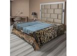 Abakuhaus Lenzuolo Rustico, Fienile Datato Gotico Medievale Europeo Urbano Città Paesaggio Urbano, Lenzuolo Morbido E Confortevole Per Un Letto Decorativo 1 Pezzo 266 Cm X 260 Cm, Blu Grigio