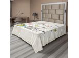Abakuhaus Lenzuolo Con Proverbio, Autunno Frase Con Fiori Freccia Elemento Floreale Arte Vintage Negozio Di Arte, Morbido E Confortevole Lenzuolo Superiore Per Un Letto Decorativo 1 Pezzo 244 Cm X 205 Cm, Beige Giallo Rosso