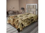 Abakuhaus Lenzuolo Vintage, Notte Luminosa Stati Uniti D'america Città Vivace Città Vivace Foto, Morbido E Comodo Lenzuolo Superiore Per Un Letto Decorativo 1 Pezzo 260 Cm X 168 Cm, Giallo