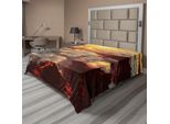 Abakuhaus Lenzuolo Wolken, Tramonto Sulle Colline Sopra Le Nuvole Stampa Extreme Morning Insolita, Lenzuolo Morbido E Confortevole Per Un Letto Decorativo 1 Pezzo 244 Cm X 205 Cm, Arancione Bianco Marrone