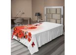 Abakuhaus Lenzuolo Con Motivo Papaveri, Sfondo Floreale Con Farfalle, Tema Ispirato Alla Speranza Della Stagione Primaverile, Lenzuolo Morbido E Confortevole Per Un Letto Decorativo, 1 Pezzo, 260 Cm X 168 Cm, Nero, Bianco, Rosso