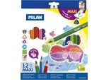 Pastelli Colorati Triangolari Maxi - 12 Colori Digitali In Un Set Da Milano - Perfetti Per Le Avventure Creative!