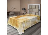 Abakuhaus Lenzuolo Compass, Design Vintage Con Mappa Del Mondo Compass Nei Continenti Dai Colori Retrò, Lenzuolo Morbido E Confortevole Per Un Letto Decorativo 1 Pezzo 260 Cm X 168 Cm, Color Crema