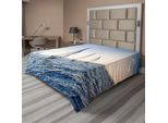 Abakuhaus Lenzuolo Nautico, Barche A Vela Da Regata Nel Mediterraneo Avventura Winner Sports Freedom Stampa Fotografica, Lenzuolo Superiore Morbido E Confortevole Per Un Letto Decorativo 1 Pezzo 260 Cm X 228 Cm, Blu Bianco