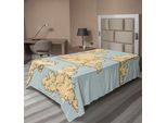 Abakuhaus Lenzuolo Vintage, Soffici Nuvole Modellate Nell'aria, Illustrazione Di Un Cielo Colorato E Vivace, Morbido E Confortevole Lenzuolo Superiore Per Un Letto Decorativo, 1 Pezzo, 260 Cm X 168 Cm, Beige E Blu.