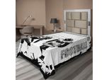 Abakuhaus Lenzuolo Sportivo, Immagine Grunge Di Football Americano, Squadra Internazionale, Coppa Del Mondo, Gioco Di Calcio, Velocità, Vittoria, Lenzuolo Morbido E Confortevole Per Un Letto Decorativo, 1 Pezzo, 260 Cm X 168 Cm, Bianco E Nero
