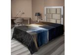 Abakuhaus Lenzuolo Naturale, Nuvole Scure Che Scendono Sulla Tempesta Di Montagna Tema Stampa Artistica Stampa, Lenzuolo Morbido E Confortevole Per Un Letto Decorativo 1 Pezzo 260 Cm X 168 Cm, Arancione Grigio