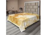 Abakuhaus Lenzuolo Compass, Design Vintage Con Mappa Del Mondo Compass Nei Continenti Dai Colori Retrò, Lenzuolo Morbido E Confortevole Per Un Letto Decorativo 1 Pezzo 244 Cm X 205 Cm, Color Crema
