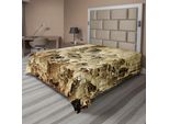 Abakuhaus Lenzuolo Vintage, Notte Luminosa Stati Uniti D'america Città Vivace Città Vivace Foto, Lenzuolo Morbido E Confortevole Per Un Letto Decorativo 1 Pezzo 275 Cm X 260 Cm, Giallo