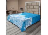 Abakuhaus Lenzuolo Wolken, Nuvole Cristalline Nel Cielo Vita Celeste Simbolo Di Speranza Superficie Pianeti Immagine, Lenzuolo Morbido E Confortevole Per Un Letto Decorativo 1 Pezzo 275 Cm X 260 Cm, Blu Bianco