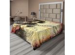 Abakuhaus Lenzuolo Jazz Music, Chitarra Illustrazione In Stile Disegnato A Mano Di Un Chitarrista Musicista, Lenzuolo Morbido E Confortevole Per Un Letto Decorativo 1 Pezzo 275 Cm X 260 Cm, Nero Beige Marrone