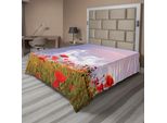 Abakuhaus Lenzuolo Con Papaveri, Prato Con Papaveri E Riflessi Arcobaleno Nel Cielo Magico Concetto Di Felicità, Lenzuolo Morbido E Confortevole Per Un Letto Decorativo 1 Pezzo 266 Cm X 260 Cm, Verde Blu Rosso
