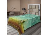 Abakuhaus Lenzuolo Musicale, Arte Moderna Tromba Strumenti Musicali Orchestra Grunge Parete Jazz Tema Foto Motivo, Lenzuolo Morbido E Confortevole Per Un Letto Decorativo 1 Pezzo 260 Cm X 168 Cm, Verde Marrone