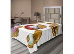 Abakuhaus Pearls Lenzuolo, Set Conchiglie Aperte Con Diversi Tipi Di Perle Ricchezza Stampa Marina Antica, Morbido E Confortevole Lenzuolo Superiore Per Un Letto Decorativo 1 Pezzo 190 Cm X 100 Cm, Multicolore