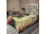 Abakuhaus Lenzuolo Jazz Music, Chitarra Illustrazione In Stile Disegnato A Mano Di Un Chitarrista Musicista, Lenzuolo Morbido E Confortevole Per Un Letto Decorativo 1 Pezzo 260 Cm X 168 Cm, Nero Beige Marrone