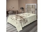 Abakuhaus Lenzuolo Nautico, Barca A Vela Disegnata A Mano, Immagine Storica Di Viaggio Con Onde Oceaniche, Lenzuolo Morbido E Confortevole Per Un Letto Decorativo 1 Pezzo 260 Cm X 168 Cm, Marrone Avorio