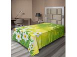 Abakuhaus Lenzuolo Narciso, Narcisi Su Rami Di Alberi Diversi Foglie Primaverili Foglie Stagionali Tema, Lenzuolo Morbido E Confortevole Per Un Letto Decorativo 1 Pezzo 260 Cm X 168 Cm, Verde Giallo