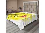 Abakuhaus Lenzuolo Jazz Music, Illustrazione Artistica Stilizzata Con Spruzzi Di Vernice Colorata Raffigurante Un Sassofono, Lenzuolo Morbido E Confortevole Per Un Letto Decorativo, 1 Pezzo, 260 Cm X 228 Cm, Giallo E Nero.