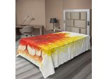 Abakuhaus Lenzuolo, Vari Alberi Autunnali Dai Colori Vivaci In Stile Acquerello Woodland Boho, Morbido E Confortevole Lenzuolo Superiore Per Un Letto Decorativo 1 Pezzo 260 Cm X 168 Cm, Giallo Arancione