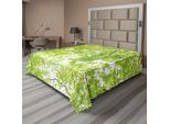 Abakuhaus Lenzuolo, Foglie Ramificate Di Un Albero, Vista Epica Dall'immagine Botanica Della Crescita Di Base, Morbido E Confortevole Lenzuolo Superiore Per Un Letto Decorativo, 1 Pezzo, 266 Cm X 260 Cm, Verde