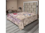 Abakuhaus Lenzuolo Batik, Motivi Floreali Con Rami Ricurvi E Farfalle Su Sfondo Retrò, Stampa Grafica, Lenzuolo Morbido E Confortevole Per Un Letto Decorativo, 1 Pezzo, 244 Cm X 205 Cm, Multicolore