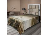 Abakuhaus Lenzuolo Torre Eiffel, Skyline Di Parigi Paesaggio Urbano Nuvoloso Silhouette Uccello Europeo Realistico, Morbido E Confortevole Lenzuolo Superiore Per Un Letto Decorativo 1 Pezzo 260 Cm X 168 Cm, Beige Marrone