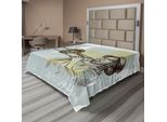 Abakuhaus Lenzuolo Con Stampa Jazz, Tromba Illustrazioni Rock And Rollparty Classico Design Artistico Stampa, Morbido E Confortevole Lenzuolo Superiore Per Un Letto Decorativo 1 Pezzo 244 Cm X 205 Cm, Giallo Nero Grigio