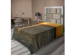 Abakuhaus Lenzuolo Con Uccelli, Sagome Di Oche Che Volano Su Un Lago, Stampa Romantica, Lenzuolo Morbido E Confortevole Per Un Letto Decorativo 1 Pezzo 260 Cm X 168 Cm, Arancione E Grigio