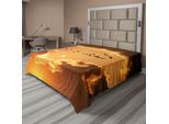 Abakuhaus Lenzuolo Con Uccelli, Stormo Di Oche Canadesi In Volo, Stampa Cielo Nuvoloso, Lenzuolo Morbido E Confortevole Per Un Letto Decorativo 1 Pezzo 244 Cm X 205 Cm, Marrone Giallo