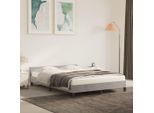 The Living Store Struttura Letto Con Testiera In Velluto Grigio Chiaro 140X200 Cm