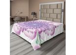 Abakuhaus Spiers Lenzuolo, Fiori Digitali Spirali Armoniose Con Petali Hypnotic Vision Flourish Stampa Da Sogno, Lenzuolo Superiore Morbido E Confortevole Per Un Letto Decorativo 1 Pezzo 244 Cm X 205 Cm, Viola