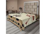 Abakuhaus Lenzuolo Colibrì, Immagine Bambù E Colibrì Motivo Geometrico Arte Tradizionale Tribale, Morbido E Confortevole Lenzuolo Superiore Per Un Letto Decorativo 1 Pezzo 266 Cm X 260 Cm, Marrone Nero