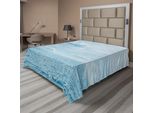 Abakuhaus Lenzuolo Wolken, Mare E Cielo Combinati Insieme In Modo Vivace Ispirazione Immagine Di Speranza, Lenzuolo Morbido E Confortevole Per Un Letto Decorativo 1 Pezzo 266 Cm X 260 Cm, Azzurro