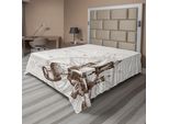 Abakuhaus Lenzuolo Compass, Compass Con Teschi E Candele Spooky Adventure New Pirate Destinations Tema, Lenzuolo Morbido E Confortevole Per Un Letto Decorativo 1 Pezzo 275 Cm X 260 Cm, Marrone Grigio Perla