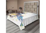 Abakuhaus Lenzuolo Jazz Music, Illustrazione Del Trombettista Con Schizzi Di Colore Sullo Sfondo Intrattenimento, Lenzuolo Morbido E Confortevole Per Un Letto Decorativo 1 Pezzo 260 Cm X 228 Cm, Viola Giallo