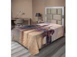 Abakuhaus Lenzuolo Paesaggistico, Vista Pastorale Presso Il Ponte Carlo Con Le Guglie Di Praga, Europa Centrale, Edificio Gotico, Immagine, Lenzuolo Morbido E Confortevole Per Un Letto Decorativo, 1 Pezzo, 260 Cm X 168 Cm, Multicolore