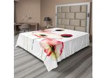 Abakuhaus Lenzuolo Con Motivo Papaveri, Papaveri Stilizzati Assortiti, Rinascita, Il Famoso Simbolo Dell'eternità, Morbido E Confortevole Lenzuolo Superiore Per Un Letto Decorativo, 1 Pezzo, 260 Cm X 228 Cm, Rosa Rosso