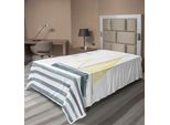 Abakuhaus Lenzuolo Nautico, Lascia Che I Tuoi Sogni Salpino Citazione Strisce Yacht Tema Navigazione Interna, Morbido E Confortevole Lenzuolo Superiore Per Un Letto Decorativo 1 Pezzo 190 Cm X 100 Cm, Azzurro Bianco