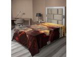 Abakuhaus Lenzuolo Wolken, Tramonto Sulle Colline Sopra Le Nuvole Stampa Extreme Morning Insolita, Lenzuolo Morbido E Confortevole Per Un Letto Decorativo 1 Pezzo 190 Cm X 100 Cm, Arancione Bianco Marrone