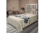 Abakuhaus Lenzuolo Vintage, Auto D'epoca, Stampa Sportiva Nostalgica Con Scarabocchi Fugaci, Lenzuolo Morbido E Confortevole Per Un Letto Decorativo 1 Pezzo 260 Cm X 168 Cm, Beige Verde Bosco